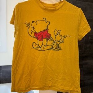 Disney Yellow Tee with Pooh Bear and Piglet Design